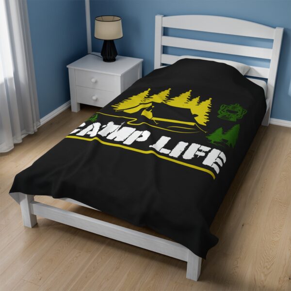 Camp Life Velveteen Plush Blanket - Perfect for Outdoor Lovers & Comfort Seekers - Image 8