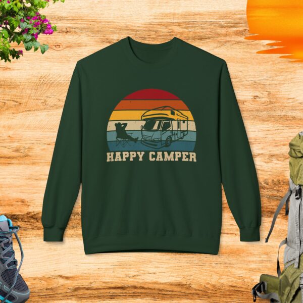 Happy Camper - Unisex Midweight Softstyle Fleece Crewneck Sweatshirt - Image 2