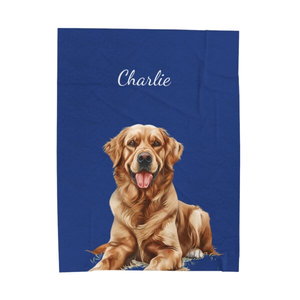 Personalized Golden Retriever Velveteen Plush Blanket - Cozy Pet Decor - Image 6