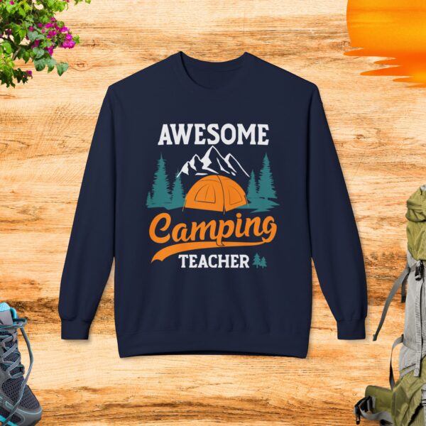 Awesome Camping Teacher- Unisex Midweight Softstyle Fleece Crewneck Sweatshirt - Image 4