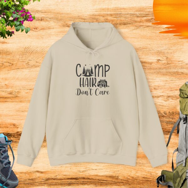 Camp Hair Don't Care Hoodie - Sweatshirt for Outdoor Lovers - Image 3