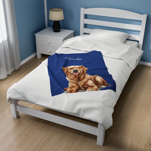 Personalized Golden Retriever Velveteen Plush Blanket - Cozy Pet Decor - Image 4