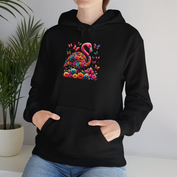 Floral Flamingo Hoodie Sweatshirt - Image 2