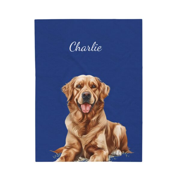 Personalized Golden Retriever Velveteen Plush Blanket - Cozy Pet Decor - Image 3