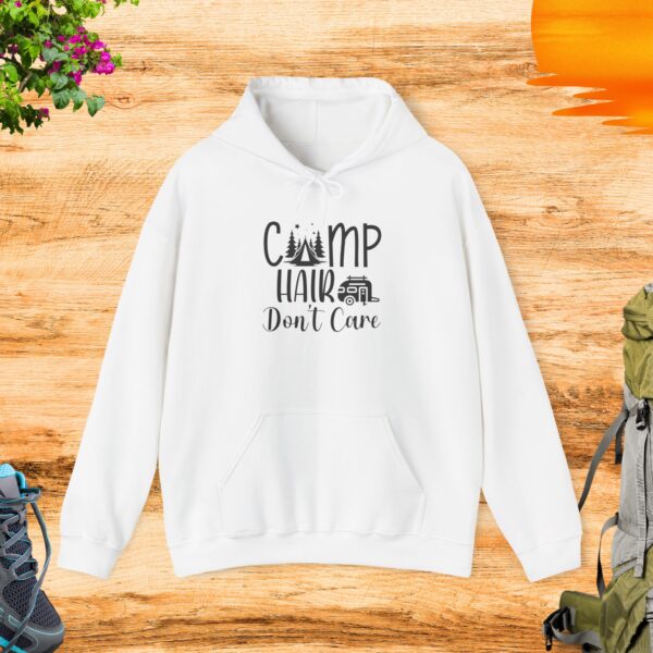 Camp Hair Don't Care Hoodie - Sweatshirt for Outdoor Lovers - Image 2