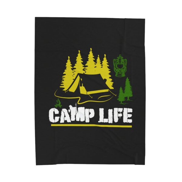 Camp Life Velveteen Plush Blanket - Perfect for Outdoor Lovers & Comfort Seekers - Image 7