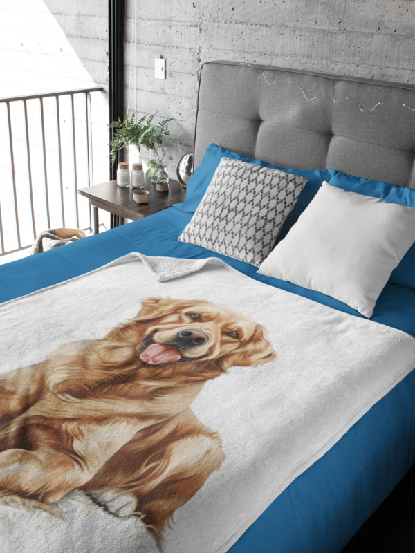 Personalized Golden Retriever Velveteen Plush Blanket - Cozy Pet Decor - Image 9