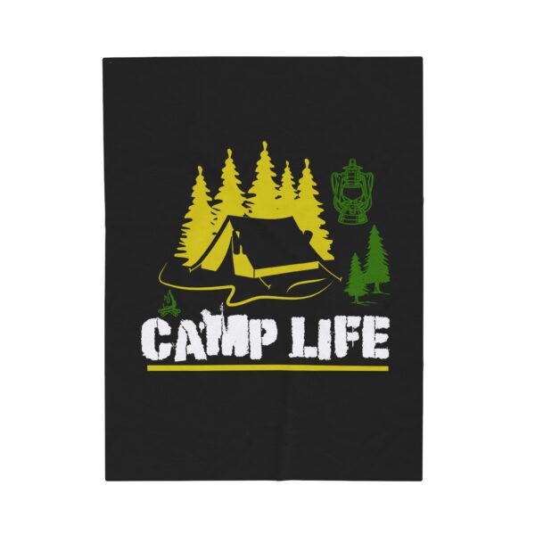 Camp Life Velveteen Plush Blanket - Perfect for Outdoor Lovers & Comfort Seekers - Image 4