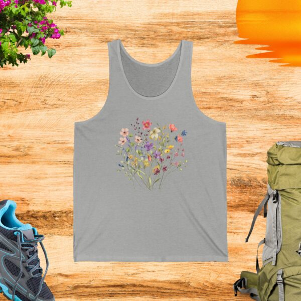 Floral Print Unisex Jersey Tank Top - Perfect for Summer Days - Image 3