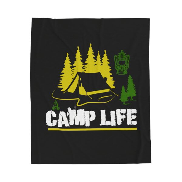 Camp Life Velveteen Plush Blanket - Perfect for Outdoor Lovers & Comfort Seekers - Image 2