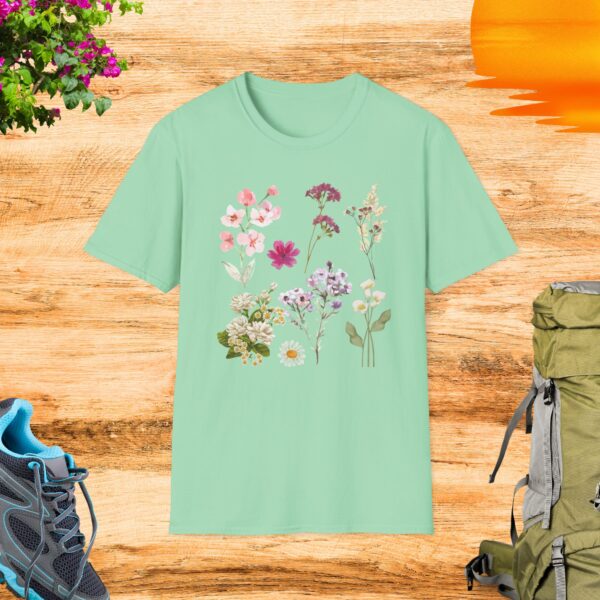 Flower T-Shirt - Unisex Softstyle - Image 5