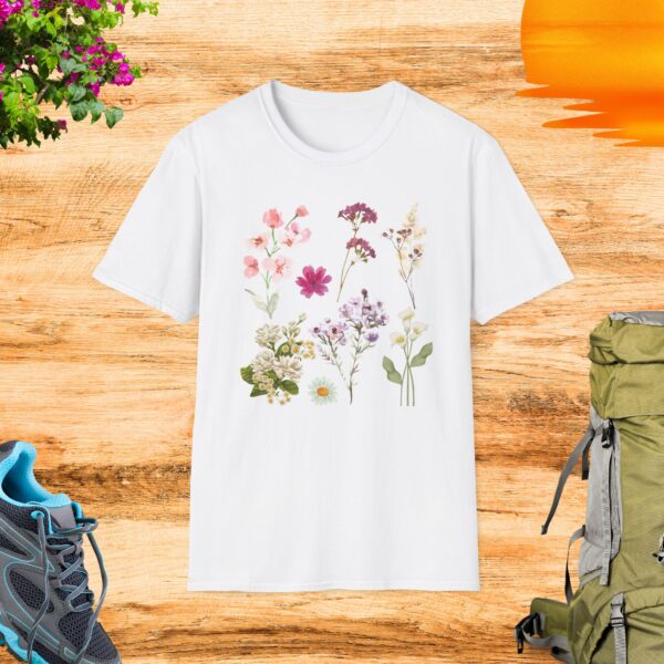 Flower T-Shirt - Unisex Softstyle - Image 3