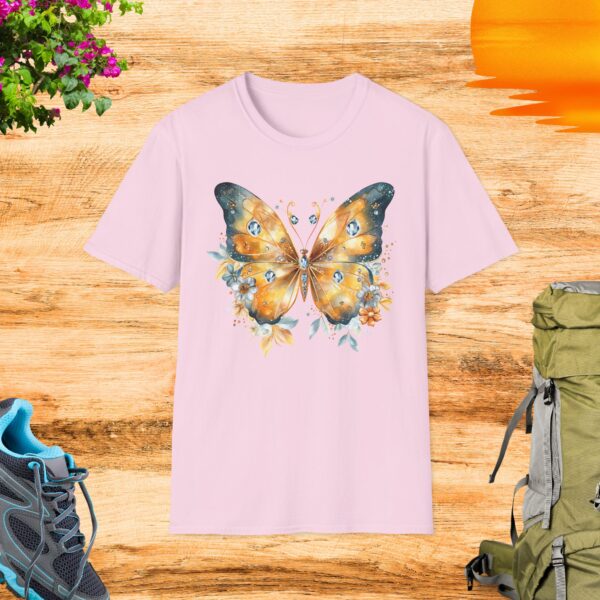 Butterfly Floral Unisex Softstyle T-Shirt – Nature-Inspired Tee for Outdoor Lovers - Image 7