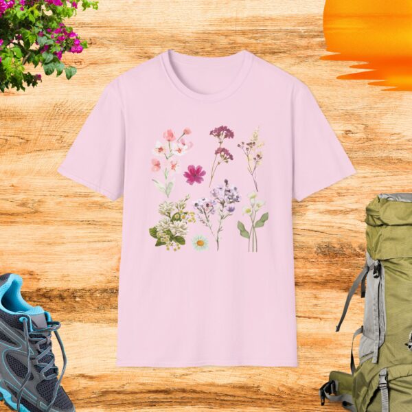 Flower T-Shirt - Unisex Softstyle - Image 7