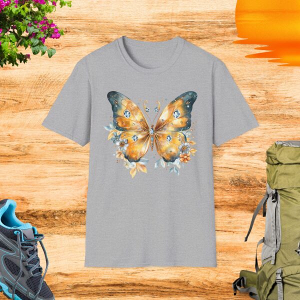 Butterfly Floral Unisex Softstyle T-Shirt – Nature-Inspired Tee for Outdoor Lovers - Image 4