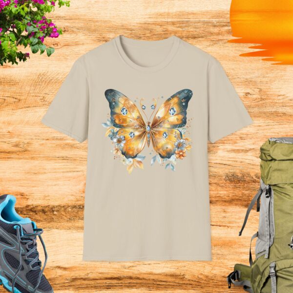 Butterfly Floral Unisex Softstyle T-Shirt – Nature-Inspired Tee for Outdoor Lovers - Image 3