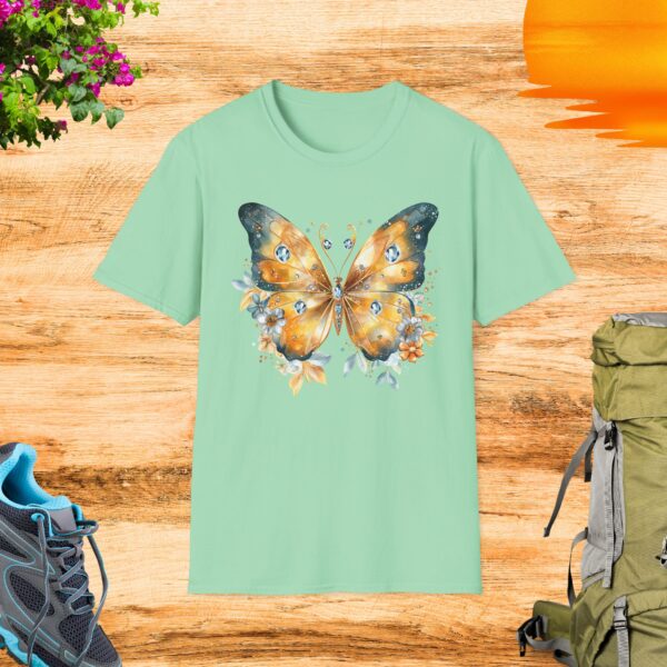 Butterfly Floral Unisex Softstyle T-Shirt – Nature-Inspired Tee for Outdoor Lovers - Image 5