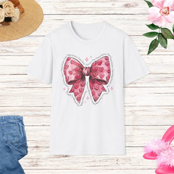 Valentine's Day Heart Bow T-Shirt - Image 2