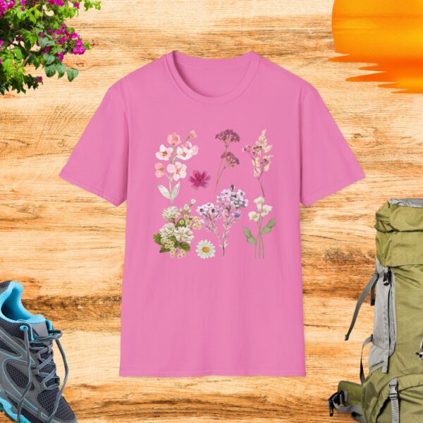 Flower T-Shirt - Unisex Softstyle - Image 10