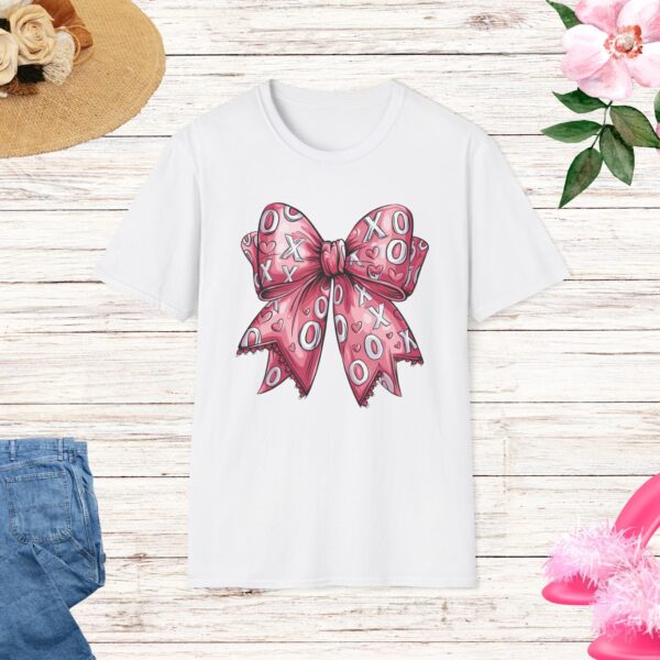 XOXO Valentine Coquette Bow Tee - Image 3