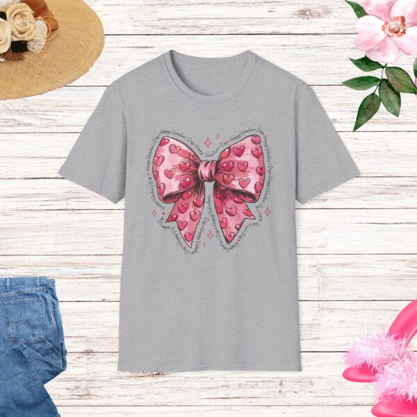 Valentine's Day Heart Bow T-Shirt - Image 5