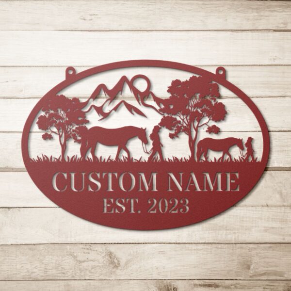 Personalized Cowboy Cowgirl Metal Sign - Image 2